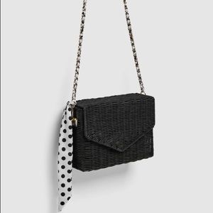 Zara Raffia Black crossbody
